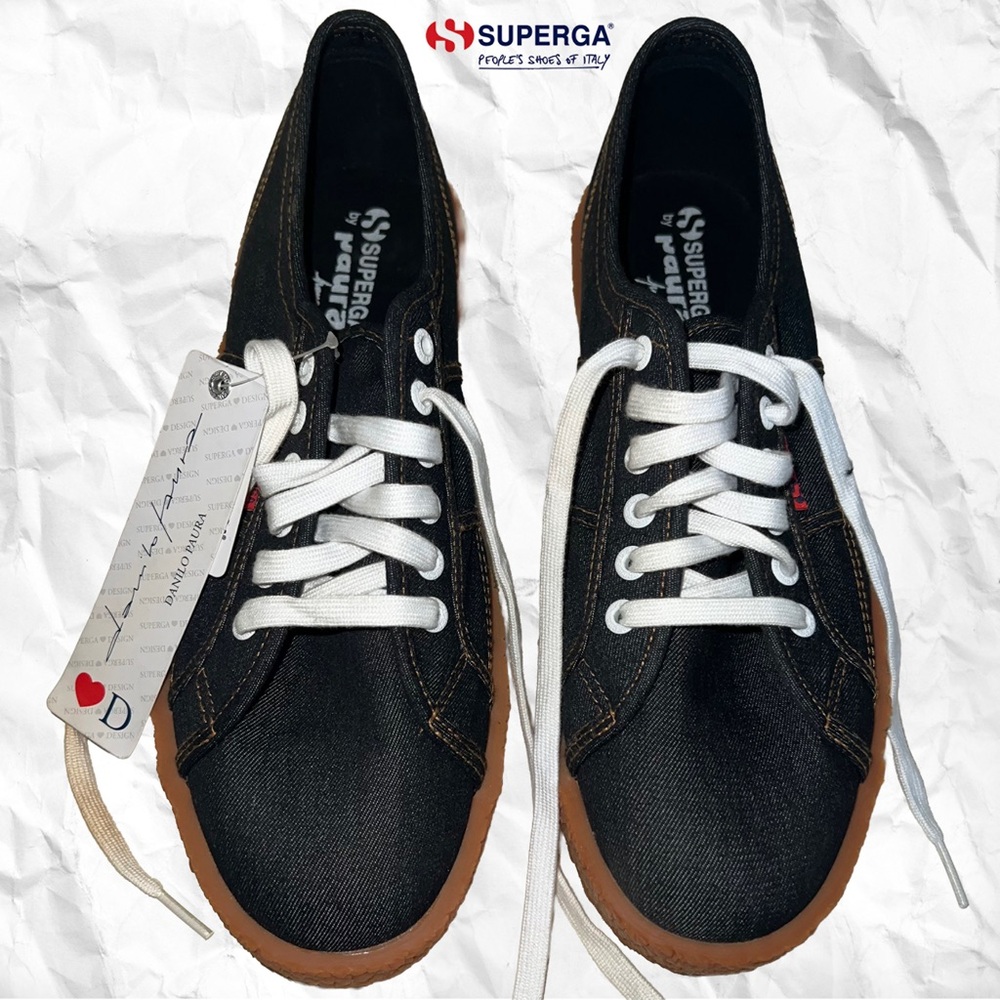 Superga X Paura Black Denim Sneakers